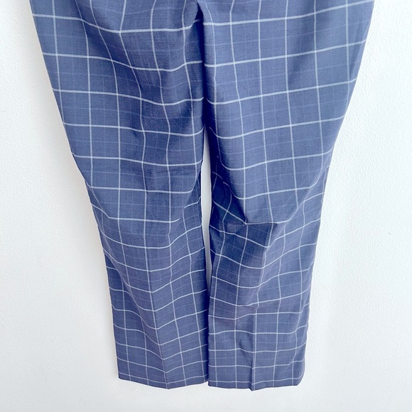 NWT Banana Republic Logan Mid Rise In Blue Gray Windowpane Trouser Size 8 - Picture 8 of 12